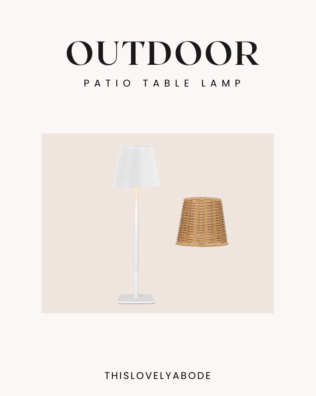 Waterproof and cordless outdoor patio table lamp! Love the option to add the woven shade! 
#outdoordecor #patiodecor #outdoorlamp #amazon 

#LTKHome