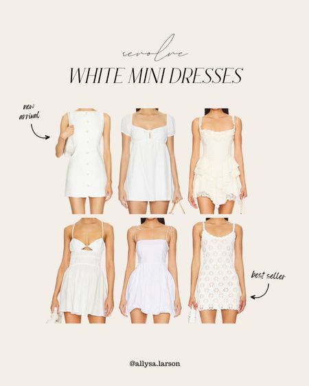 Revolve white dresses, mini dress, spring dress, summer dress, neutral outfit 

#LTKFindsUnder100 #LTKStyleTip #LTKSeasonal