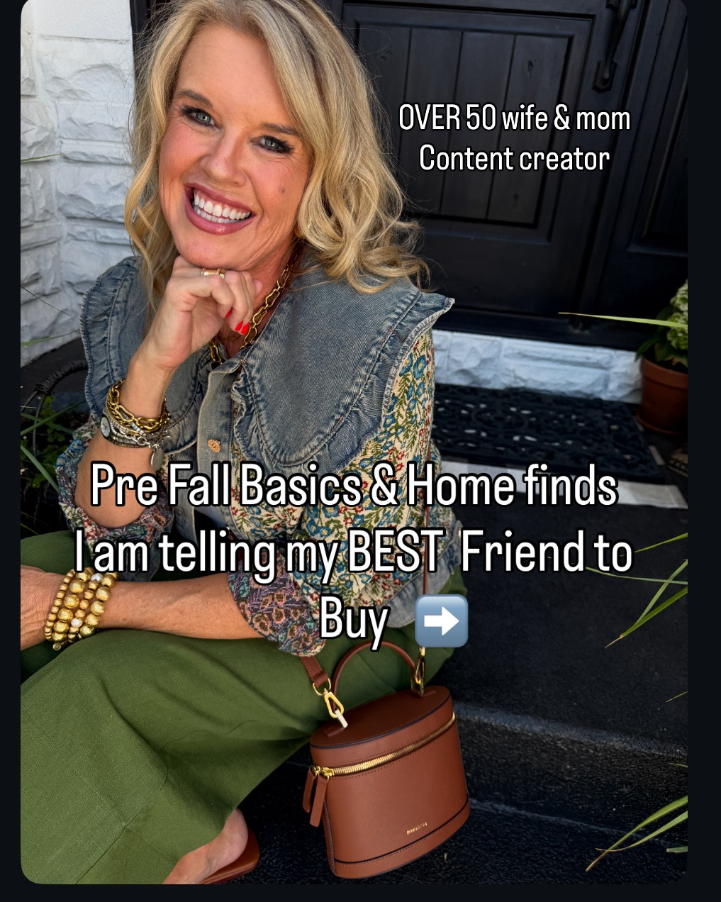 OVER 50 wife , mom& Coco, 
Content creator

—Amazon—
Pre Fall Basics & Home finds lam telling my BEST Friend to Buy •

-Denim ruffle collar tapestry jackett

-Resin Chain necklace
Shades of Brown paisley scarf

-Leather collar sweater
Under $30 boots (with my code)

-The stylist trick tool You’ll use on repeat

-The laundry soap that smells
Divine, •
Your house will too
As well as you Laundry! luse on my linens:
And my linen closet smells
So good!
I give as gifts

-Resin Bracelets sets
Chic and so on trend

-Acrylic set of 3 earring stands

-Brown suede designer inspired
Tote bag and bag charms

-Acrylic belt organizers

-Fringe sleeve sweater And Gold Bracelet sets

-Kitchen gadgetsl couldn’t live
Without!
Ground meat chopper
Avocado keeper • Watermelon knife

- horseshoe cardigan and gingham tank top

#LTKdayinmylife #LTKOver40 #LTKmomlife