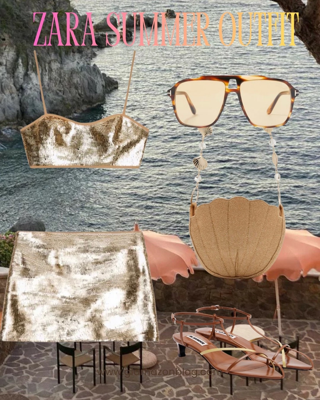 Sequin bra, sequin set, gold outfit, Ibiza outfit, shell bag, nude heels, oversized sunglasses, Zara outfit

#LTKsummer #LTKunboxing #LTKfestival