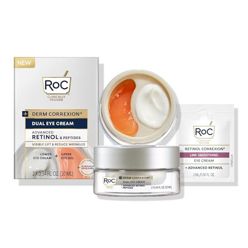 RoC Derm Correxion Dual Eye Cream with Advanced Retinol + Peptides for Puffy Eyes and Dark Circles, (.68 oz) with Retinol Under Eye Cream Packette | Amazon (US)