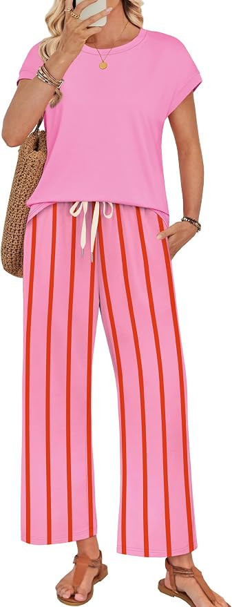 WIHOLL Two Piece Sets for Women Summer Spring Outfits Lounge Sets Beach Vacation Clothes Airport ... | Amazon (US)