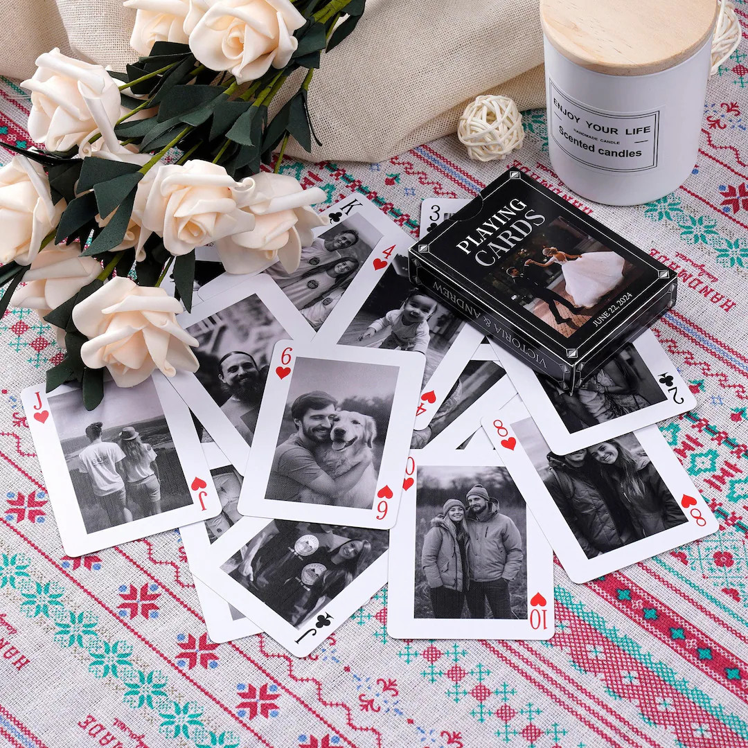 Personalised Set of Playing Cards: Custom Tuck Box 5-55 Pics - Etsy | Etsy (US)