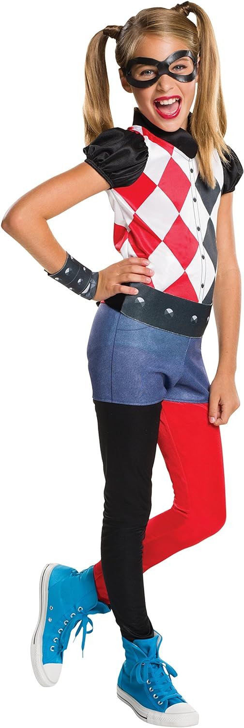 Rubie's Costume Kids DC Superhero Girls Harley Quinn Costume, Large, Black/Red/White | Amazon (US)