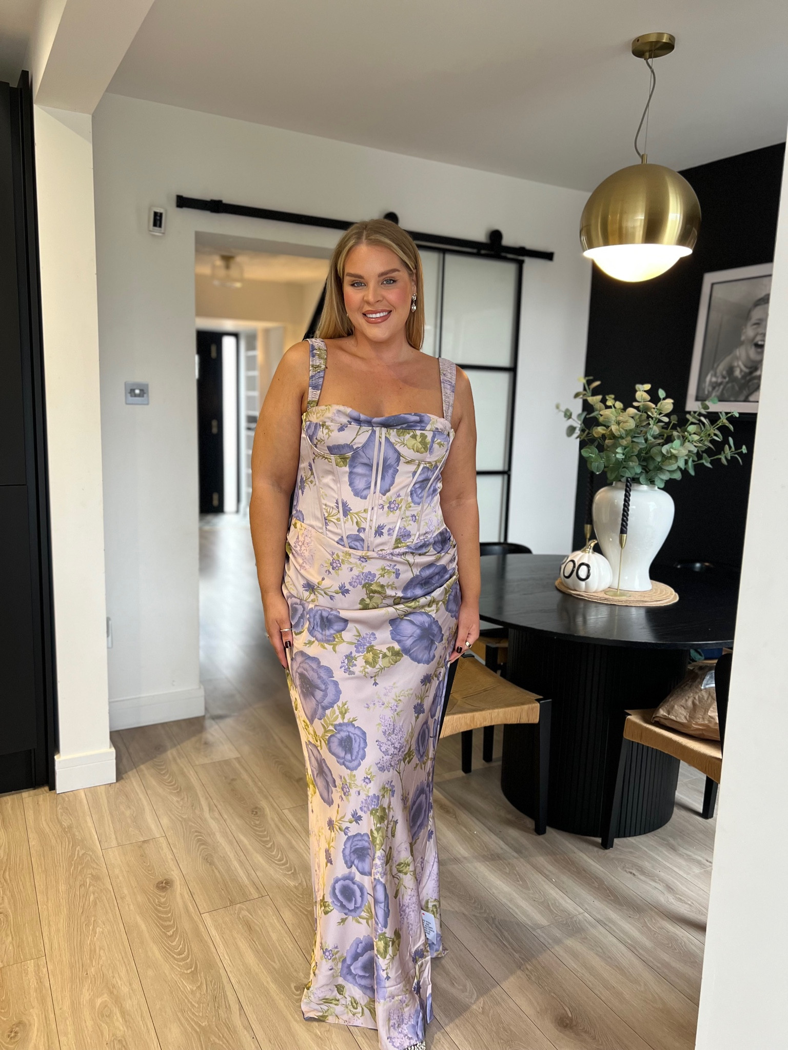 Party dress, event outfit, maxi dress, satin dress, floral print dress, heels, low heel sandals, Boohoo, Asos, corset details 

#LTKstyletip #LTKuk #LTKpartywear