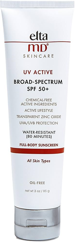 EltaMD UV Active SPF 50+ Mineral Sunscreen Lotion, Broad Spectrum Physical Sunscreen for Face and... | Amazon (US)