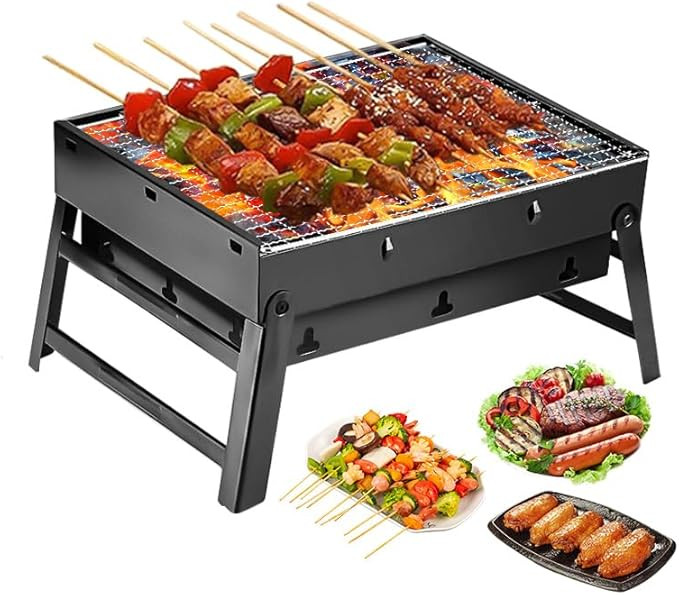 Portable Charcoal Grill,17" Folding Portable BBQ Charcoal Grill Compact Tabletop Mini Smoker Smal... | Amazon (US)