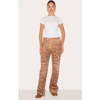 Brown Tiger Printed Trousers | PrettyLittleThing US
