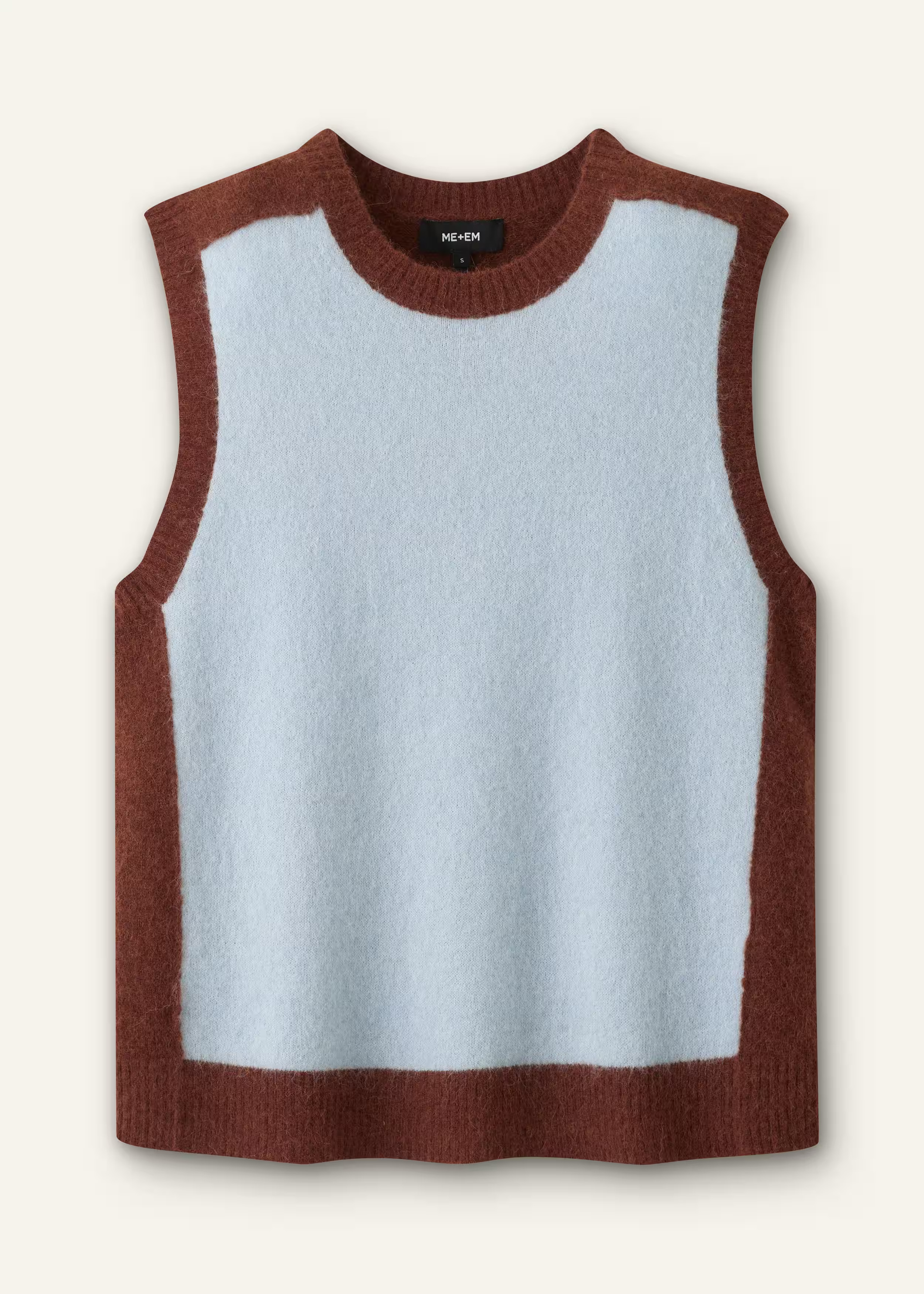 Contrast Sweater Vest Alpaca-Blend Knit | ME+EM US