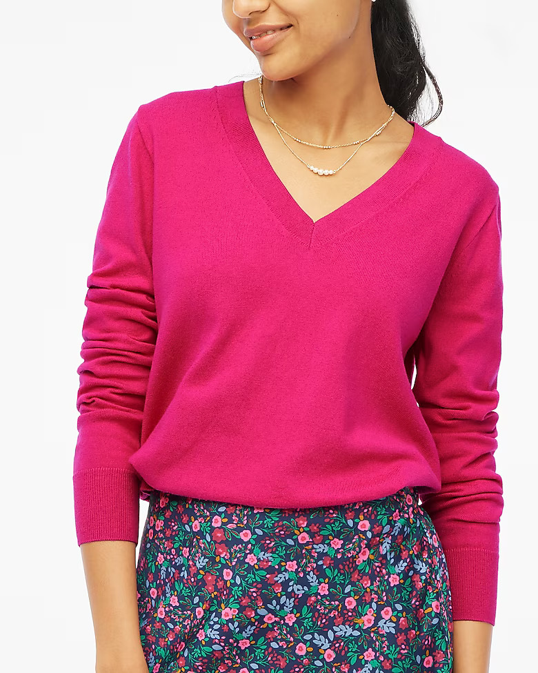Cotton-blend V-neck sweater | J.Crew Factory