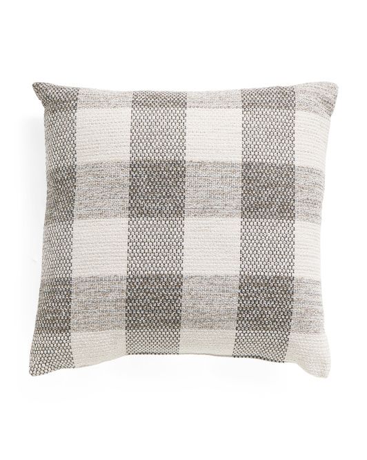 Made In Usa 22x22 Textured Plaid Pillow | TJ Maxx
