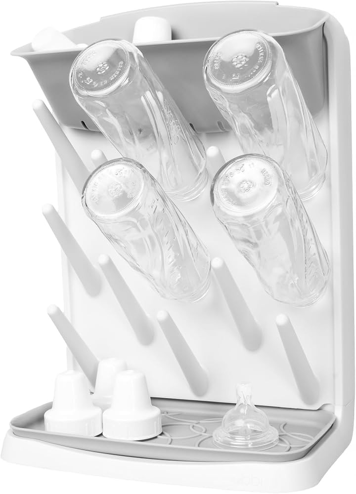 13-Peg Bottle Drying Rack Removable Drain Tray, Baby Organizer for Pump Parts, Pacifiers & Access... | Amazon (US)