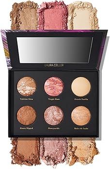 LAURA GELLER NEW YORK Cheek to Chic Tropical Glow Baked Face Palette | Includes 2 Blushes, 2 Bron... | Amazon (US)