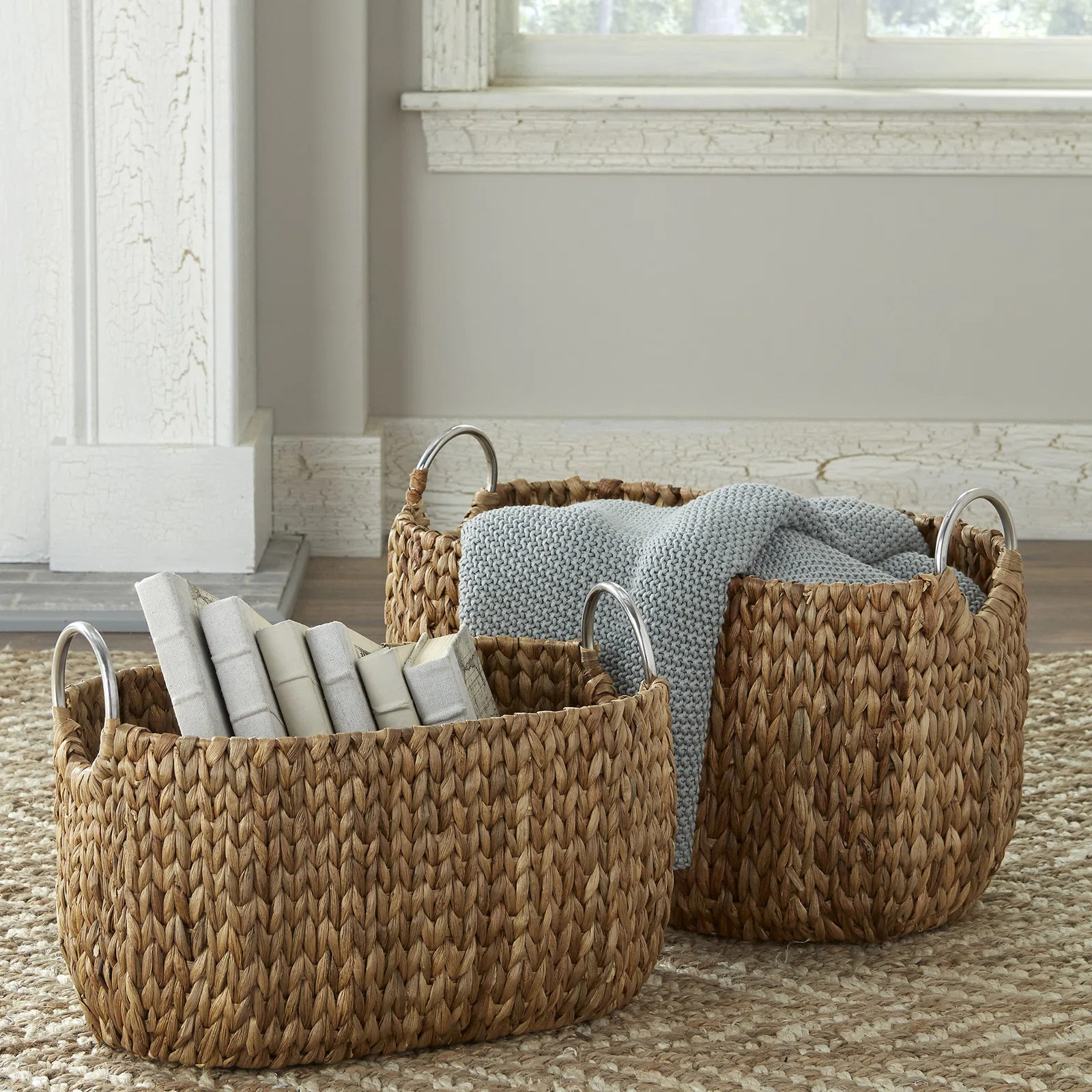 Coastal Nesting Wicker Basket - Set of 2 | Wayfair North America