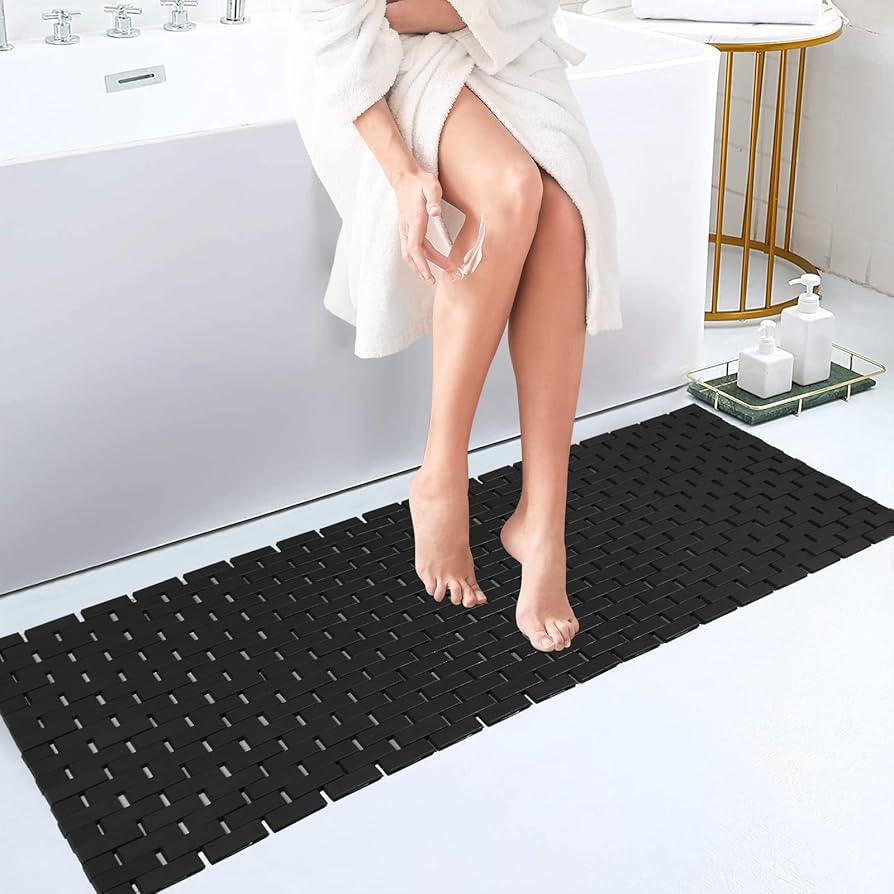 Bambo Bath Mat Bathroom Runner Long Large Rugs Floor Wood Shower Bathtub Waterproof Non Slip Acce... | Amazon (US)