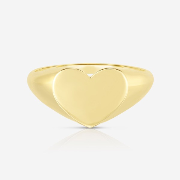 Golden Heart Signet Pinky Ring | Ring Concierge