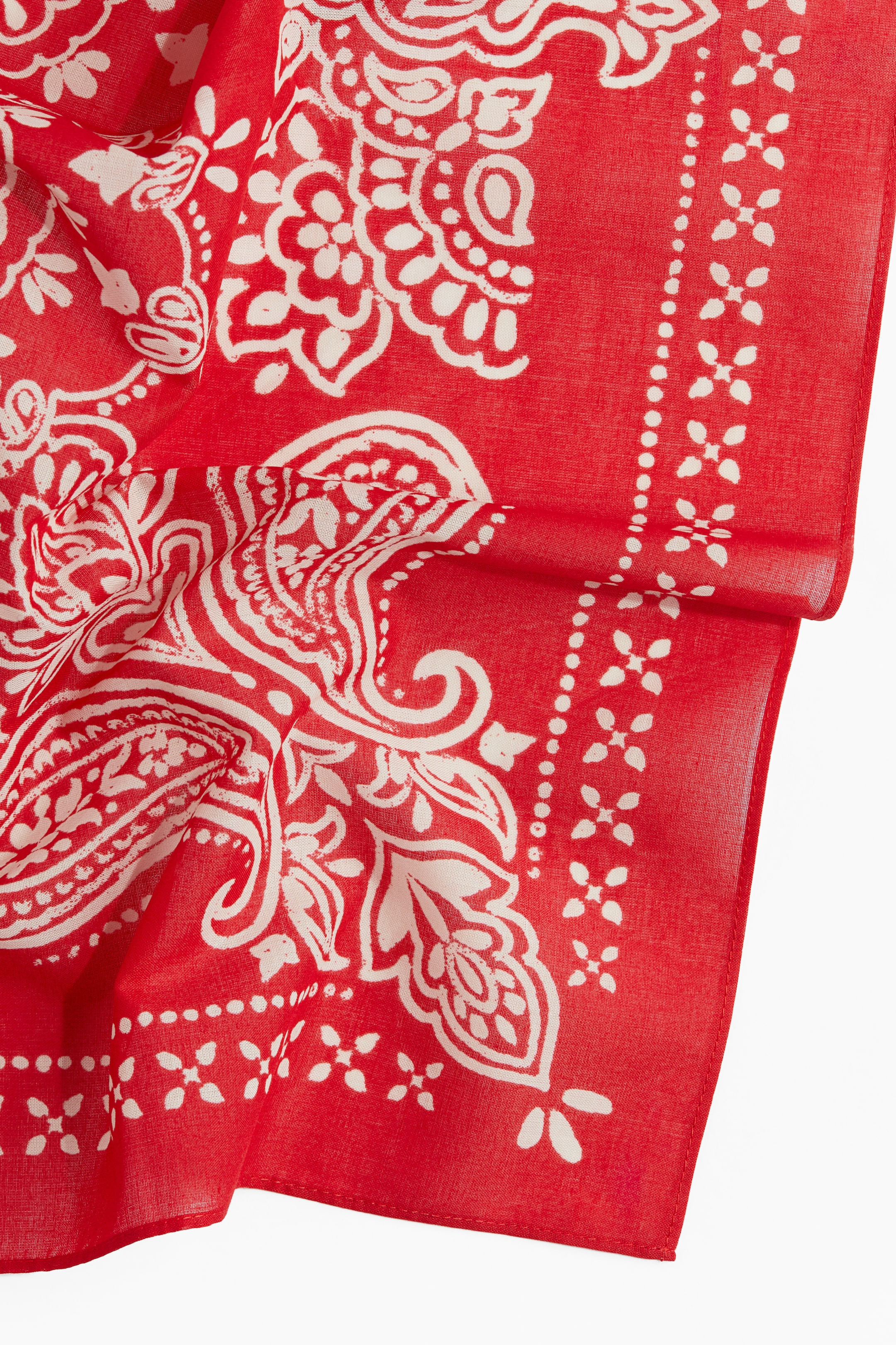 Foulard en coton à motif - Rouge/motif cachemire - FEMME | H&M FR | H&M (FR, IT, ES, PT, BE)