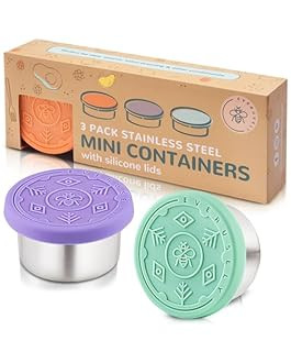 Everusely Condiment Cups - 3 Pack, 1.7 oz / 50 ml, Bright, Stainless Steel - Condiment Containers... | Amazon (US)