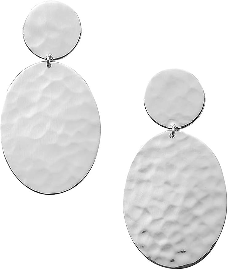 Amazon.com: Ippolita, Classico Hammered Sterling Silver Oval Snowman Earrings : Amazon Luxury | Amazon (US)