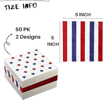 4th of July Napkins - 50 PK - 3 ply Fourth of July Cocktail Napkins July 4 Decorations Décor Pat... | Amazon (US)