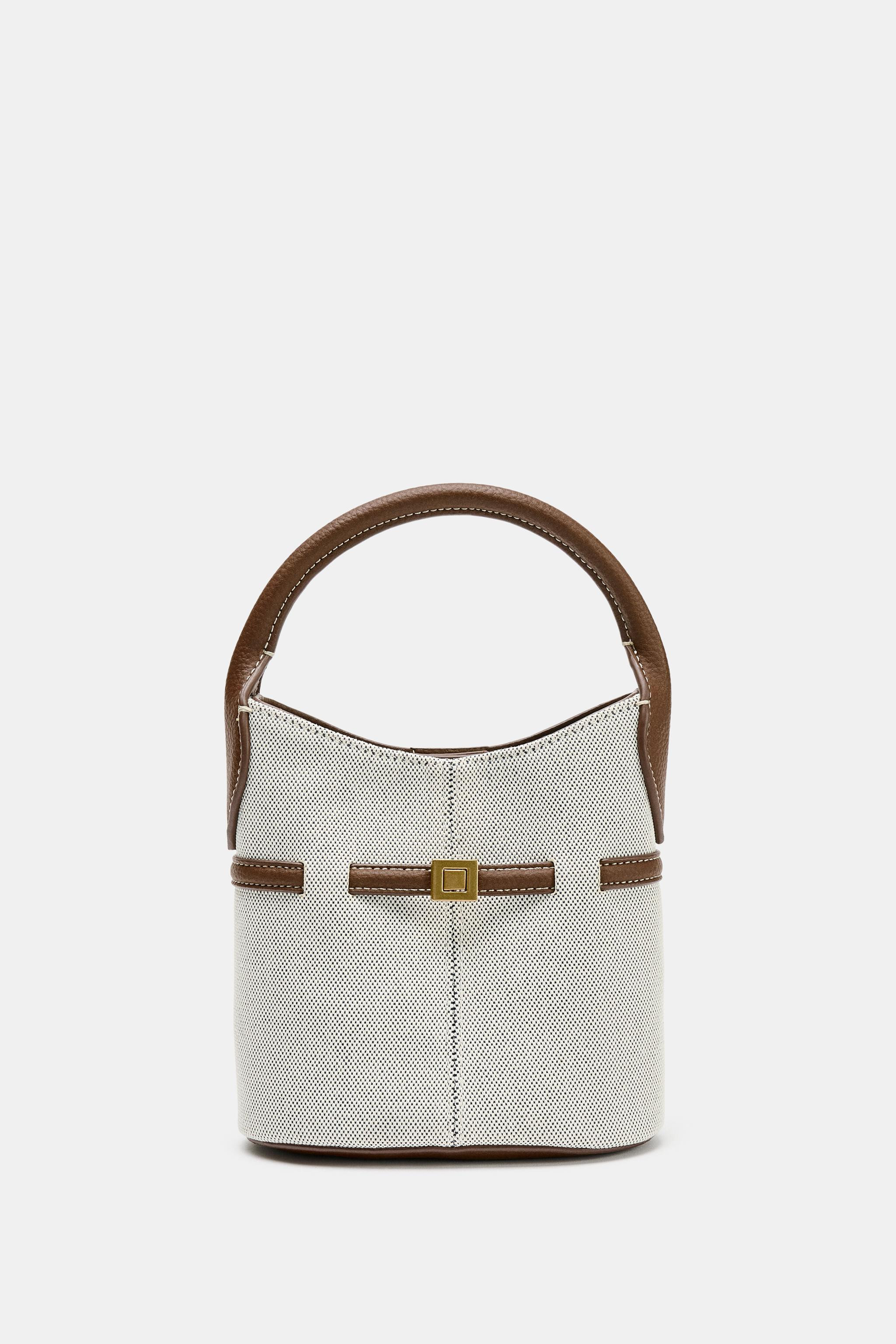 MINI CANVAS BUCKET BAG WITH BUCKLE | Zara US