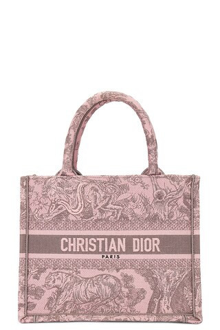 Dior Toile De Jouy Embroidery Book Tote Bag in Pink | FWRD 
