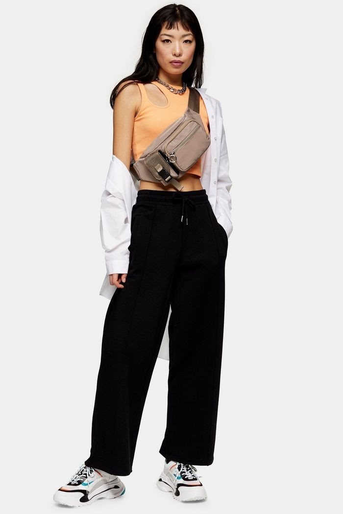 Black Slouch Wide Leg Joggers | Topshop UK