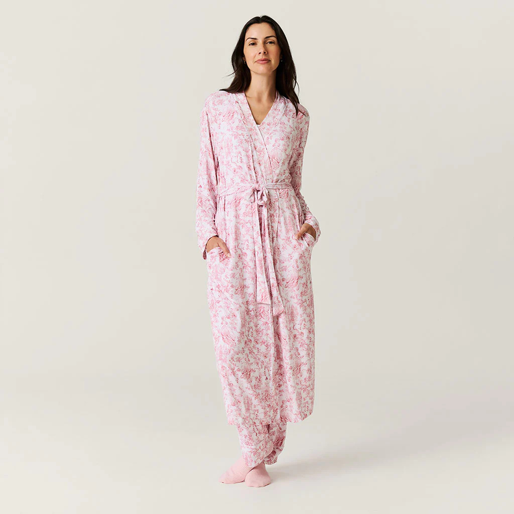 Floral White Adult Luxe Robe | Antoinette | Posh Peanut