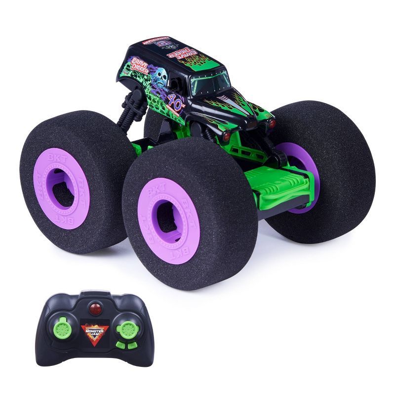 Monster Jam Official Ramp Champ Grave Digger Indoor Super Soft Remote Control Monster Truck | Target