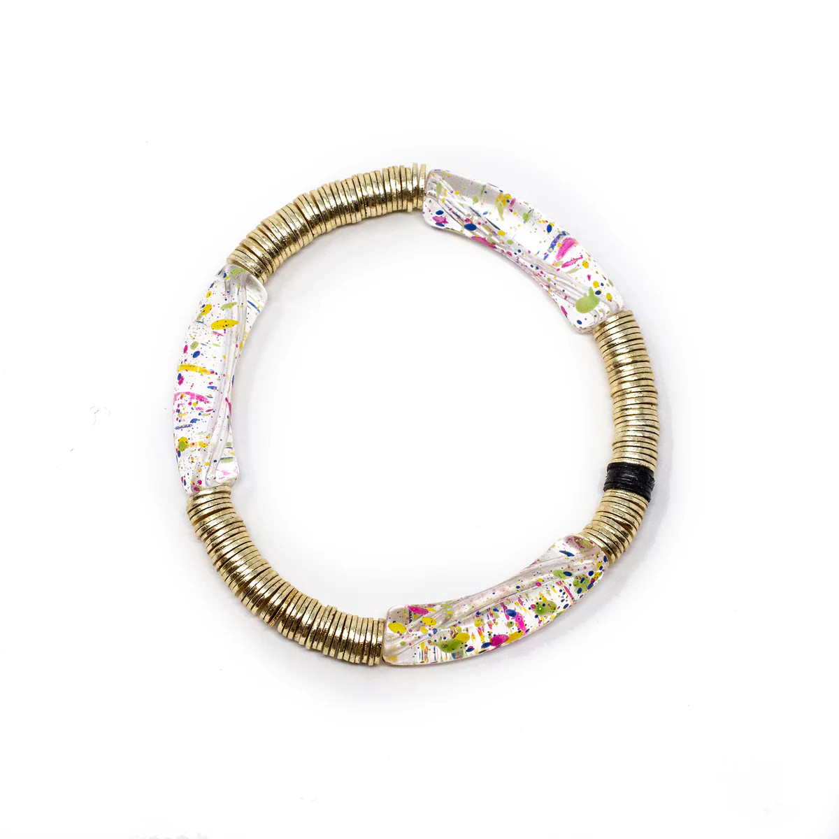 Rainbow Splatter Paint Zo Bracelet 6mm | Allie + Bess