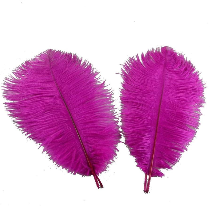 Sowder 5pcs Ostrich Feathers 16-18inch(40-45cm) Home Wedding Decoration(Fuchsia) | Amazon (US)