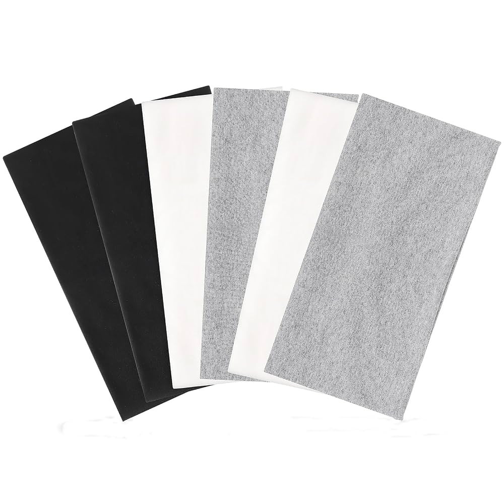 6 Pack Wide Headbands for Women, 9.3x4.7inch Cotton Stretchy Headband Large Sports Head Bands Sto... | Amazon (US)