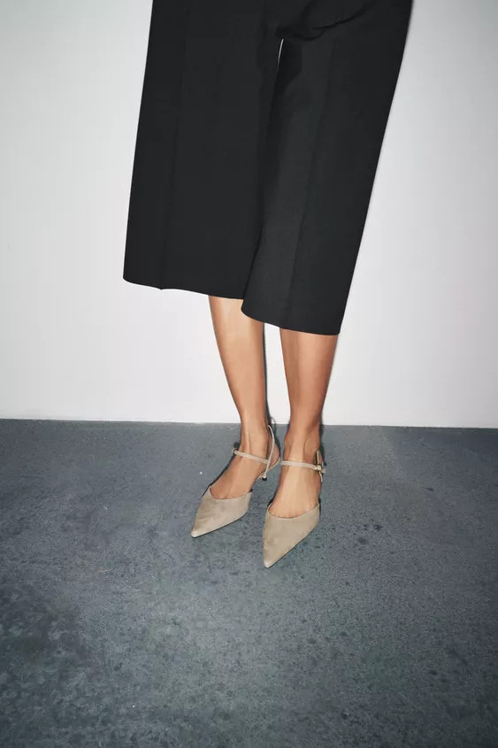 SUEDE KITTEN HEEL SLINGBACKS | Zara US