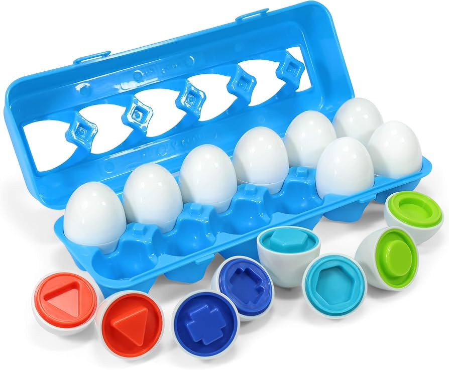 Kidzlane Sorting & Matching Educational Egg Toy – Teach Colors, Shapes & Fine Motor Skills - 12... | Amazon (US)