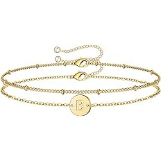 MONOZO Mothers Day Gifts for Mom Wife - Gold Initial Bracelets for Women Dainty 14K Gold Filled L... | Amazon (US)