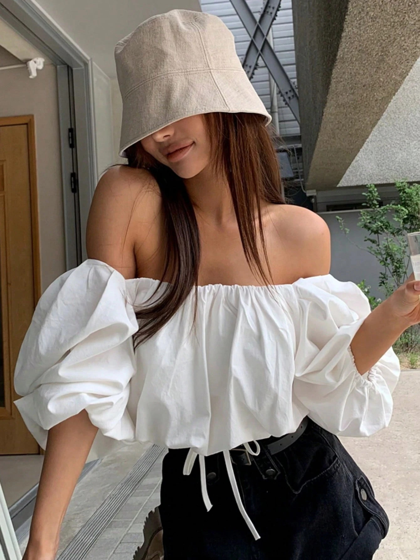 DAZY Off Shoulder Knot Front Blouse | SHEIN