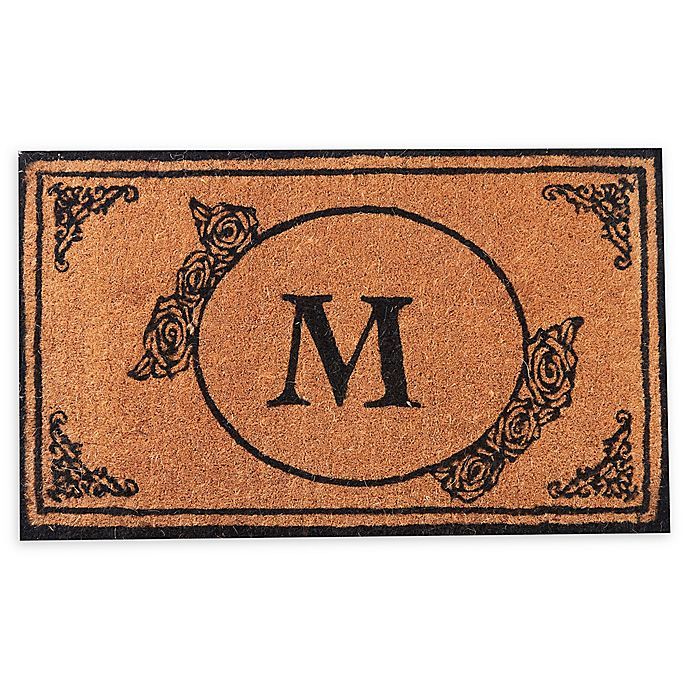 Monogram Letter "M"  Coir Door Mat in Brown | Bed Bath & Beyond