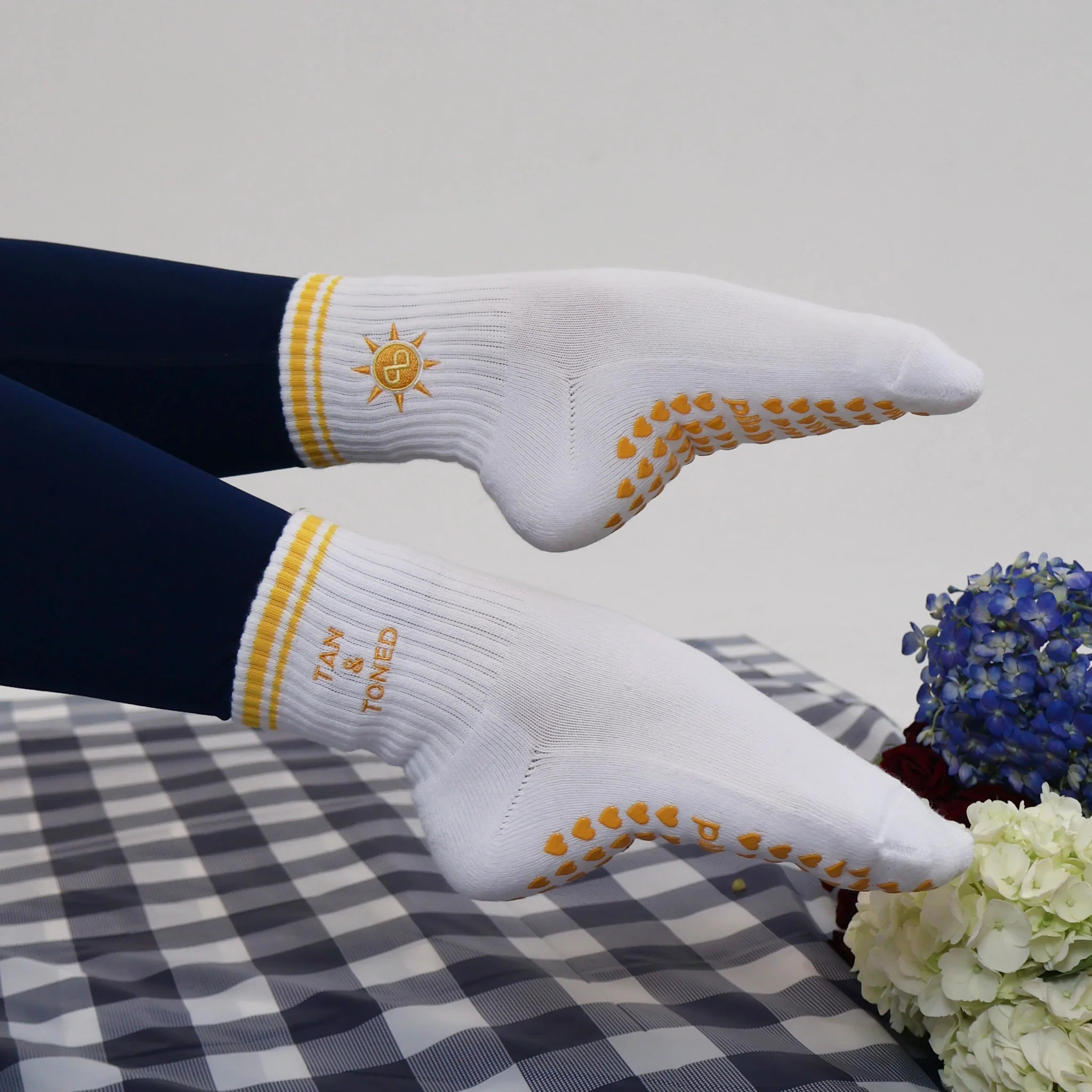 Tan and Toned Grip Socks | Pilabarre