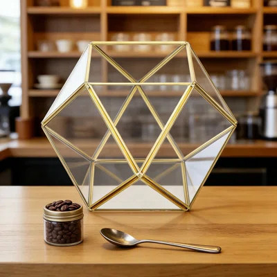 14-Sided Glass Coffee Pod Holder With Gold Accents, Large Capacity Storage Organizer For K-Cups, Nespresso Capsules, Tea Bags, And Kitchen Counter Ess | Wayfair North America