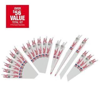 SAWZALL Wood and Metal Cutting Bi-Metal Reciprocating Saw Blade Set (19-Piece) | The Home Depot