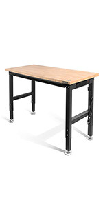 WORKPRO 60" Adjustable Workbench, Rubber Wood Top Heavy-Duty Workstation, 2000 LBS Load Capacity ... | Amazon (US)