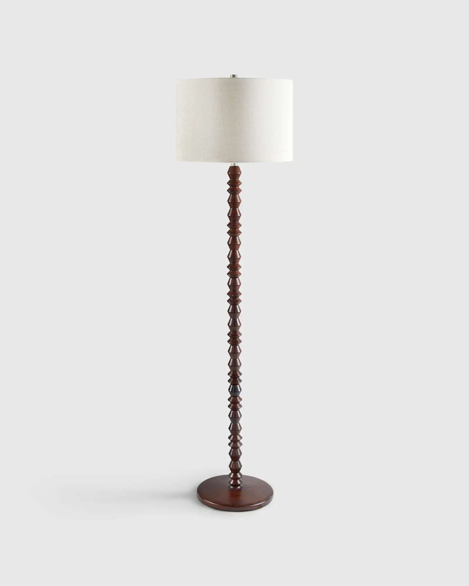 Faceted Wood Floor Lamp with Linen Shade | Quince