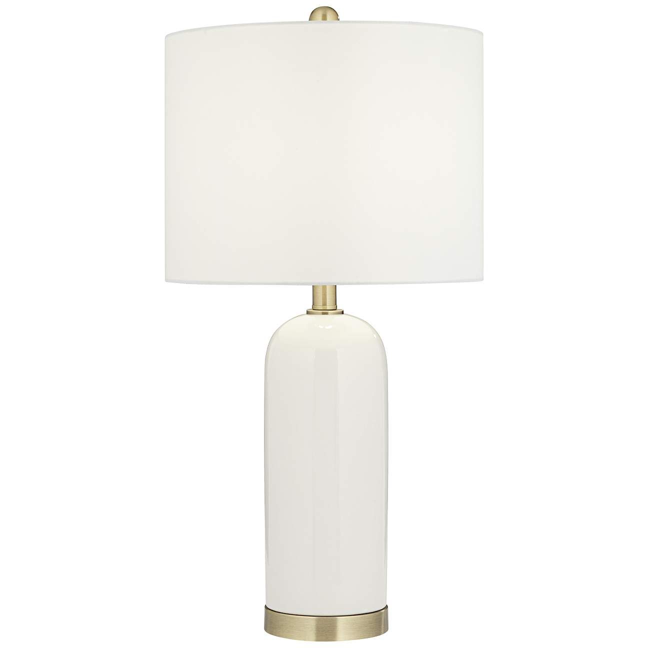 Ferguson White and Gold Modern Ceramic Table Lamp | Lamps Plus