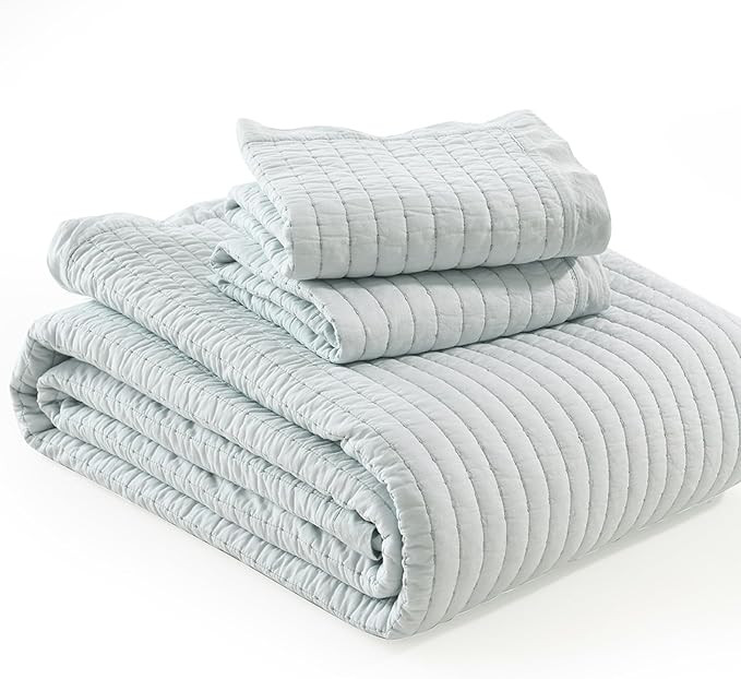 PANGUSHAN Quilt Set King Size, 100% Cotton Quilt Bedding Set Bedspread, Pick-Stitch Handcrafted S... | Amazon (US)