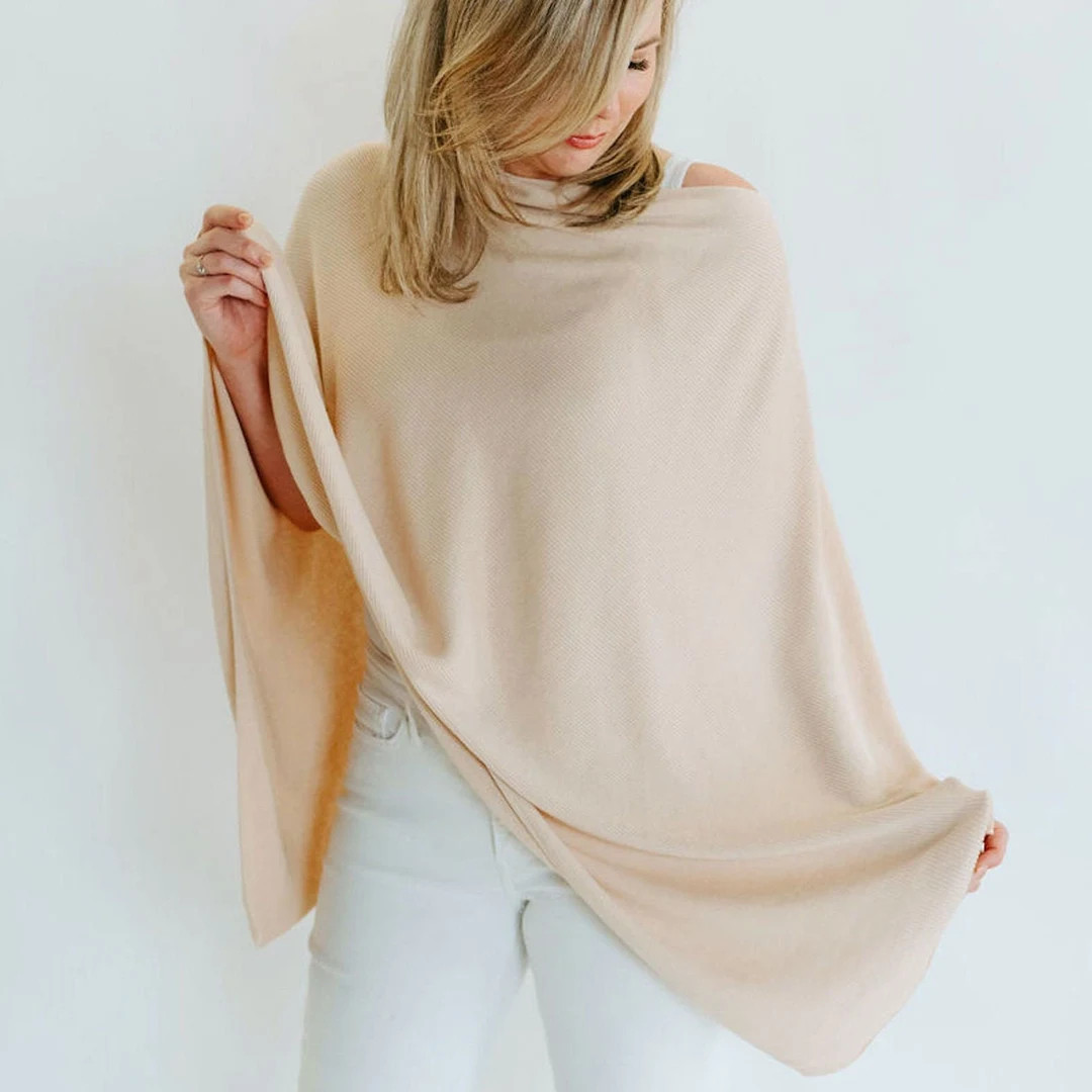 Versatile Nursing Cover for Breastfeeding Moms Lightweight Cotton Modal Blend, Breathable Poncho,... | Etsy (US)