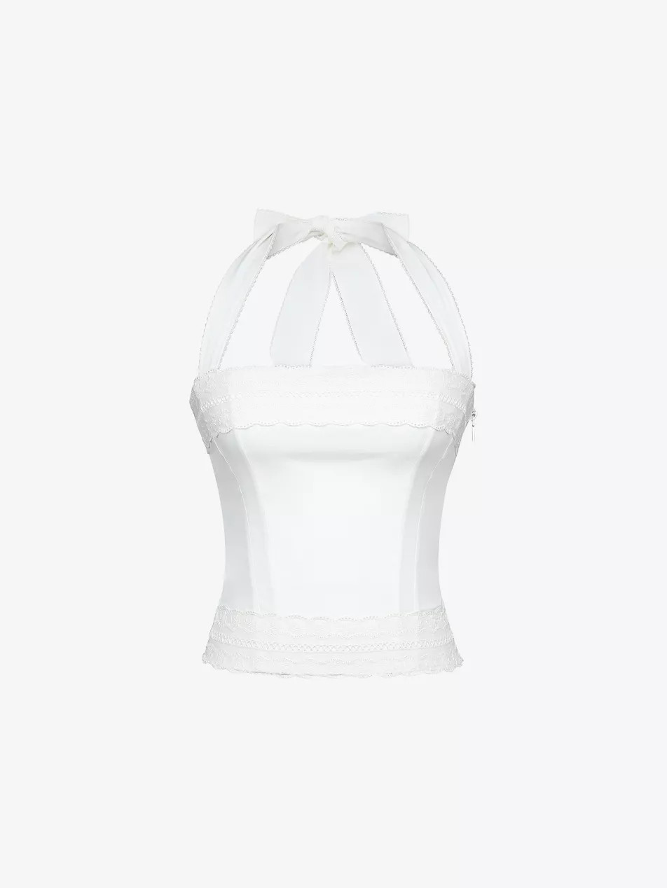 Cosette Halter-Neck Cotton Top | Selfridges