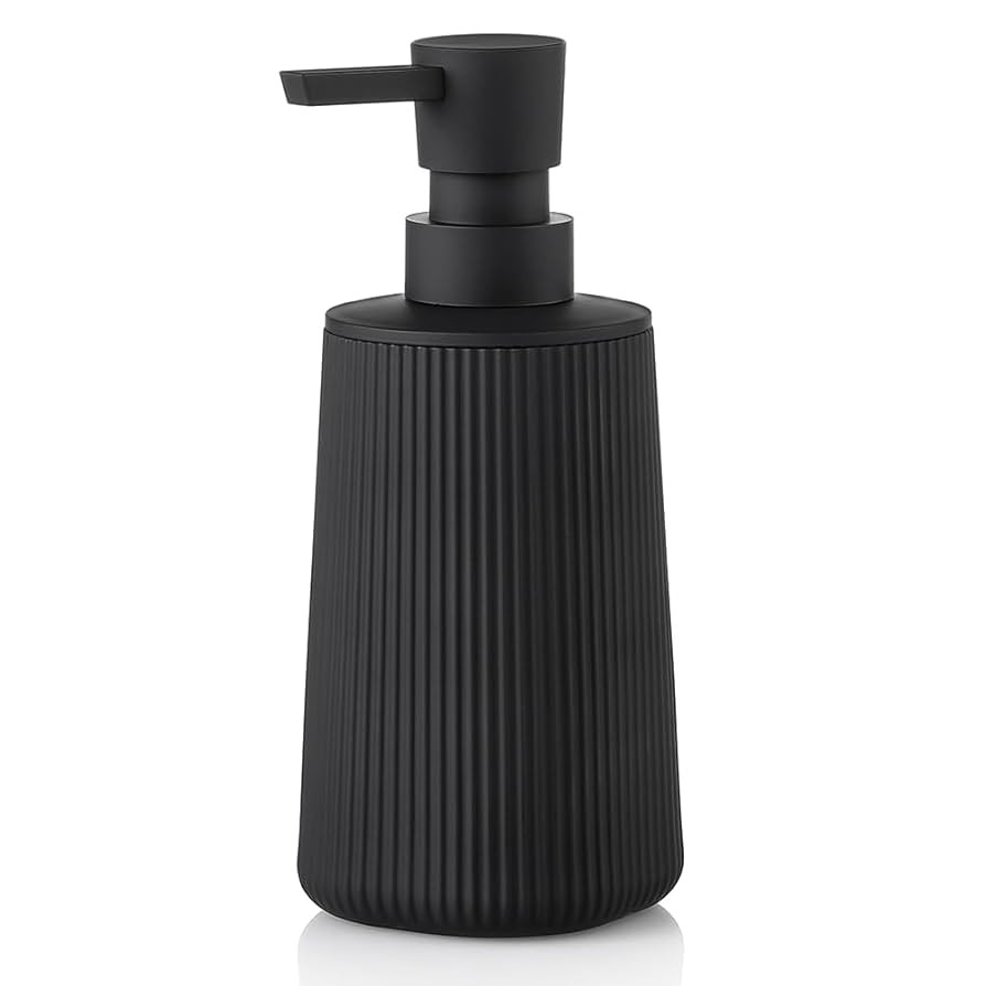 Small Soap Dispenser for Bathroom and Kitchen, Modern Farmhouse Striped Style Plastic Hand Soap D... | Amazon (US)