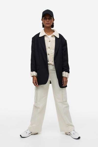 Hole-knit Sweater with Collar | H&M (US + CA)