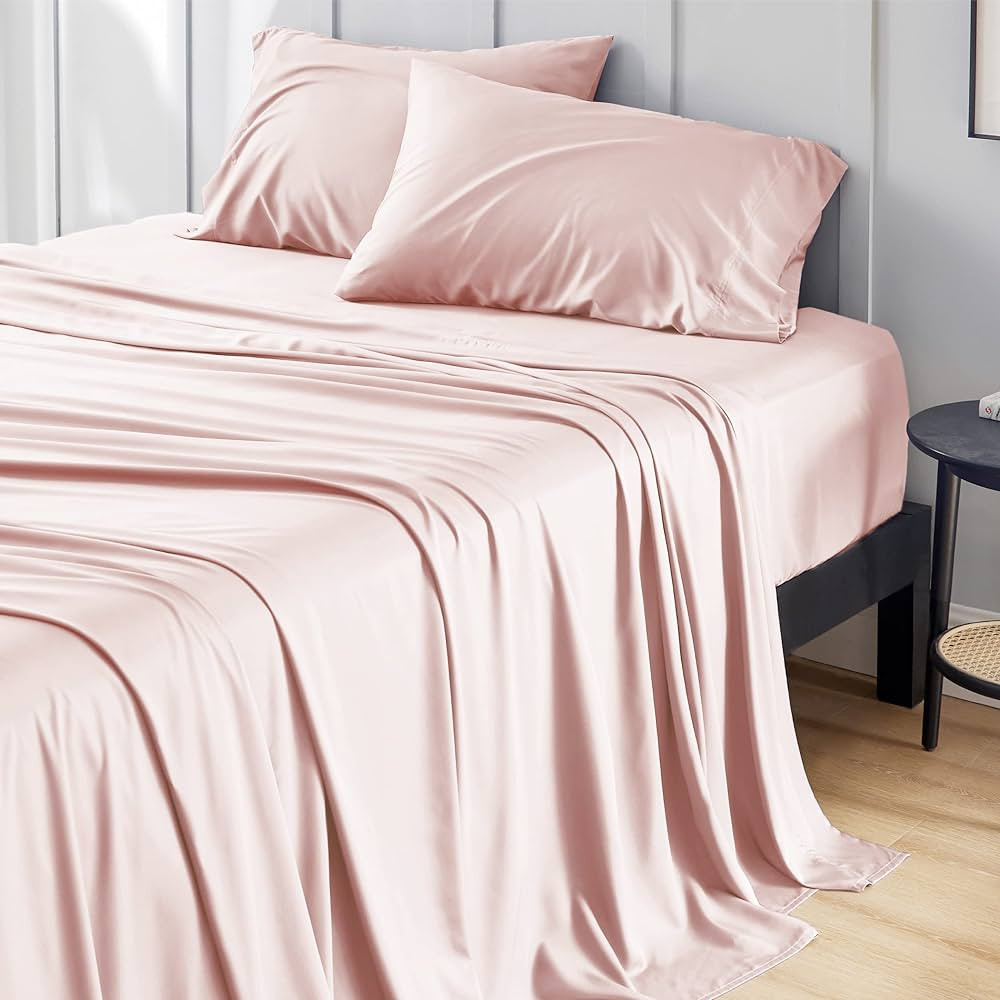 BEDSURE Bamboo Queen Sheet Set - 100% Viscose from Bamboo Sheets, 16" Deep Pocket Cooling Sheets ... | Amazon (US)