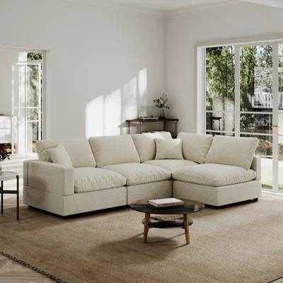 Upholstered Sectional Sofa Couch, Cloud Sofa 4 Seater Modular Sectional Sofa for Living Room Office Apartment | Wayfair North America